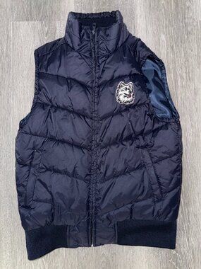 Colosseum UCONN Huskies Women's Navy Blue Puffer Vest Size Medium